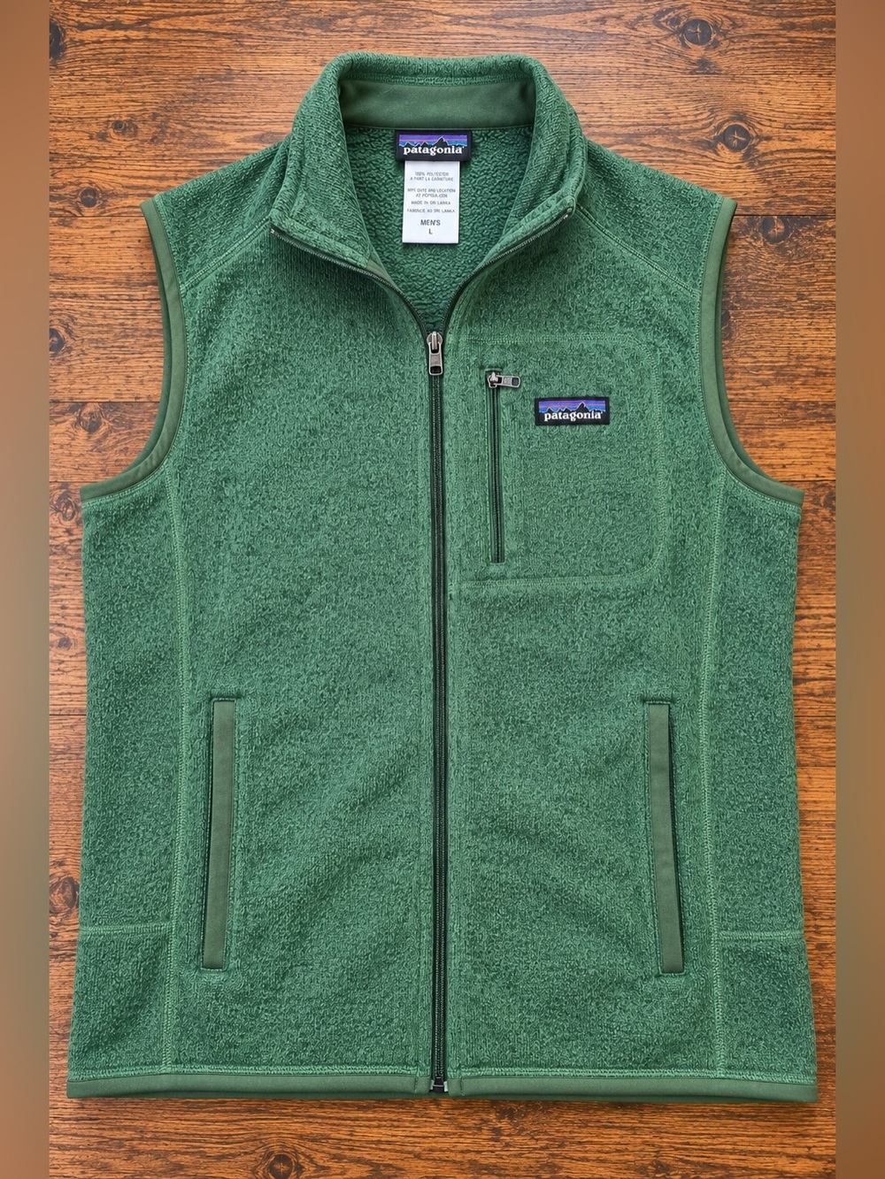Patagonia Better Sweater Vest Men’s Large Green Full Zip Fleece Outdoor